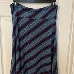 LuLaRoe Azure A-Line Skirt in Blue and Purple Swirl
